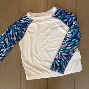 Vineyard Vines Toddler Boys’ Fish Swirl Long-Sleeve Swim Rash Guard • Size 2T